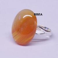 Bague agate orange 13x18mm fine 1 2