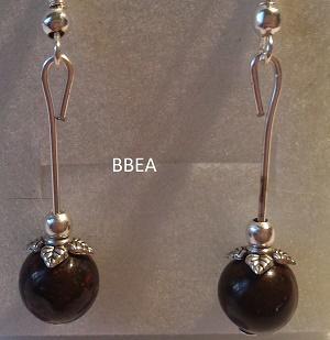 Boucles d oreilles jaspe brechia 2 2