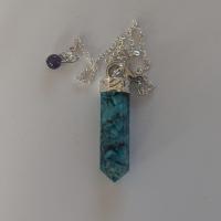 Pendule resine et turquoise